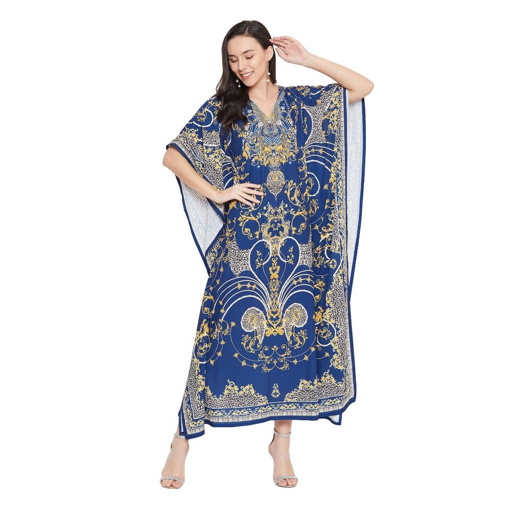 Womens Fashion Luxury Kaftan Gown Plus Size Caftan Beach Party Dress Long Maxi